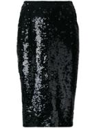 P.a.r.o.s.h. Sequin Embellished Tube Skirt - Black