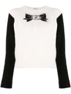 Chanel Vintage Intarsia-bow Cashmere Jumper - White