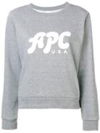 A.p.c. Logo Print Jersey Sweater - Grey