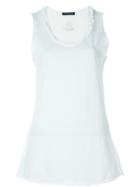 Alexander Mcqueen Frill Trim Tank Top, Women's, Size: 42, White, Cotton/polyester