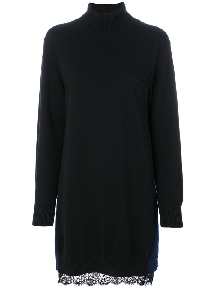Sacai Roll Neck Sweater Dress - Black