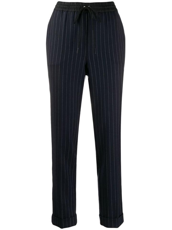 P.a.r.o.s.h. Pinstripe Cuffed Trousers - Blue