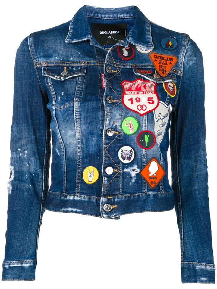 Dsquared2 Patchwork Denim Jacket - Blue