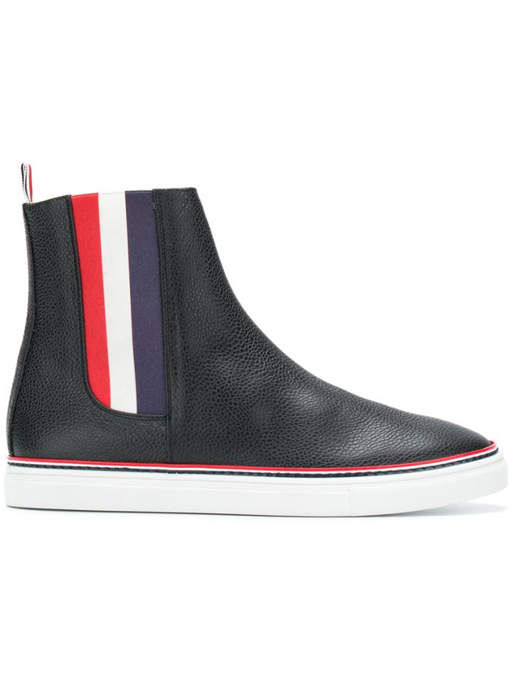 Thom Browne Striped Gusset Chelsea Hi-top Trainer - Black