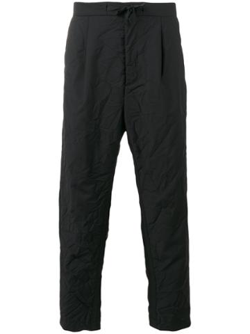 Var/city - Tapered Cropped Trousers - Men - Cotton/mohair/virgin Wool - 52, Black, Cotton/mohair/virgin Wool