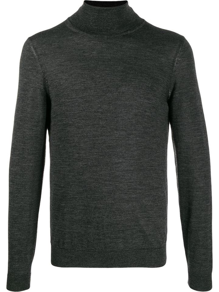 Boss Hugo Boss Fitted Roll Neck Jumper - Grey