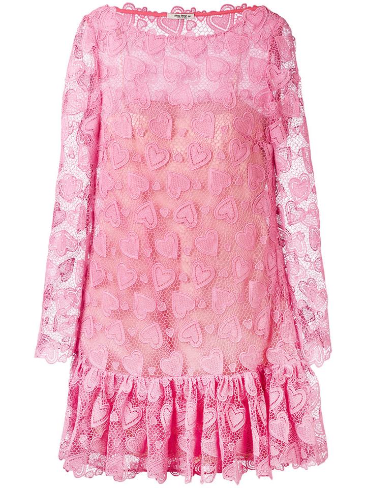Miu Miu Lace Dress, Women's, Size: 36, Pink/purple, Silk/cotton/polyester