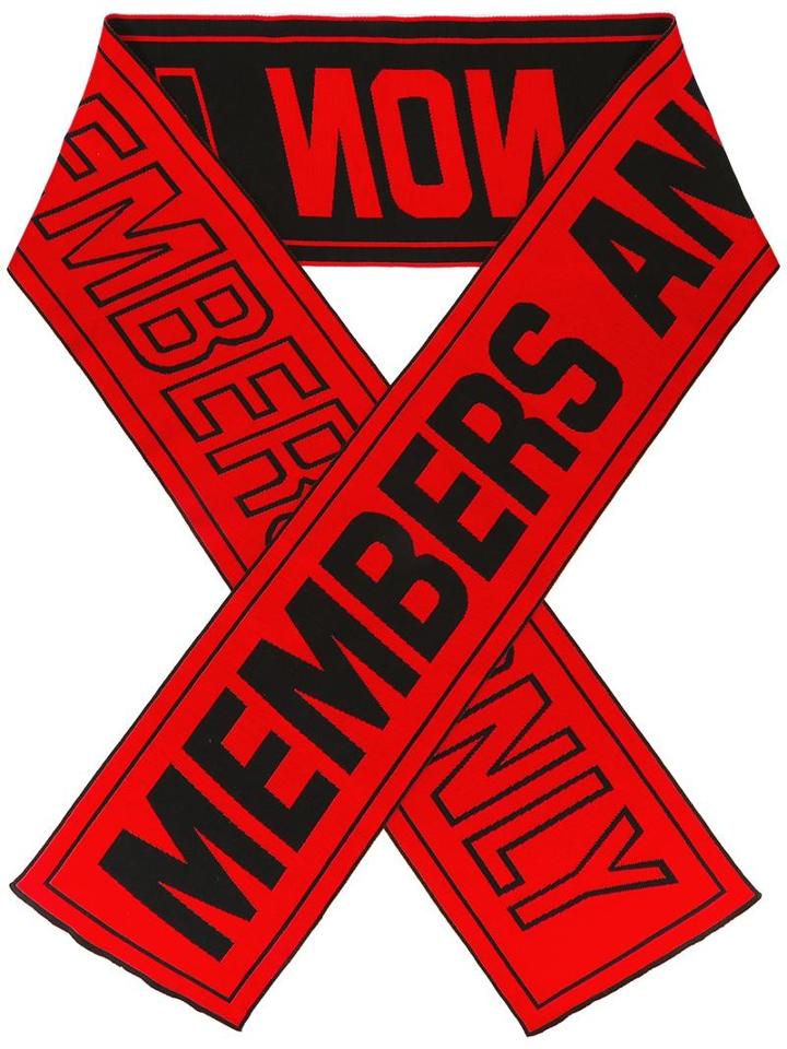 Stella Mccartney Members Only Scarf, Men's, Red, Wool/cotton/polyamide/spandex/elastane