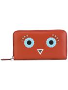 Fendi Embellished Zip-around Wallet - Red