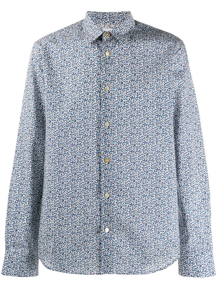 Paul Smith Floral Print Long Sleeve Shirt - Neutrals