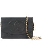 Chanel Vintage Cc Wallet Crossbody Bag - Black