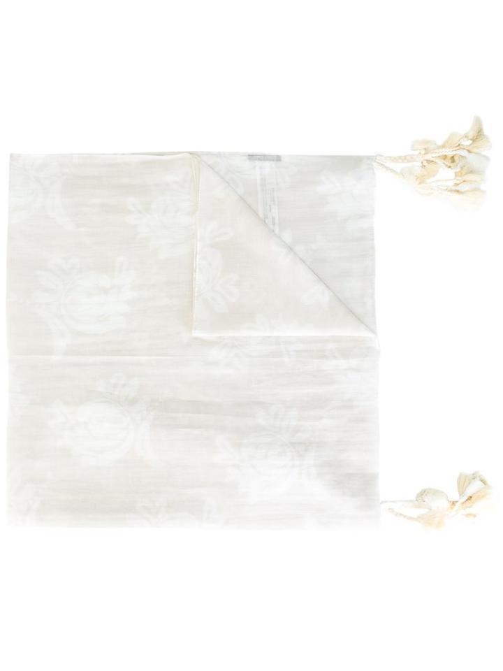 Twin-set Tassel Detail Scarf, Nude/neutrals, Cotton/silk