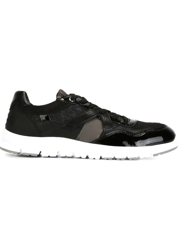Dolce & Gabbana Panelled Sneakers, Men's, Size: 45, Black, Lamb Skin/calf Leather/pvc/rubber