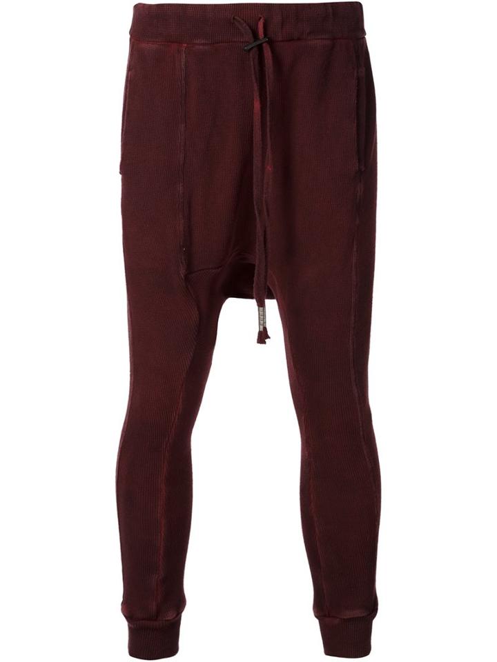 Boris Bidjan Saberi Drop Crotch Leggings, Men's, Size: Large, Red, Cotton/spandex/elastane
