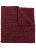 Lardini Cable Knit Scarf - Red