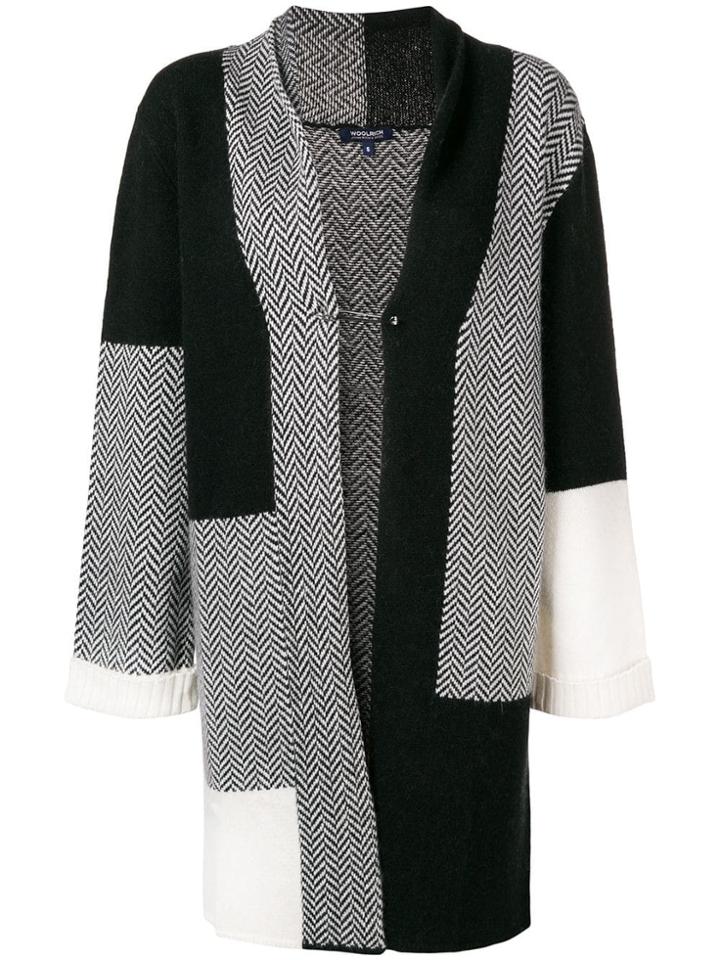 Woolrich Patchwork Long Cardigan - Black