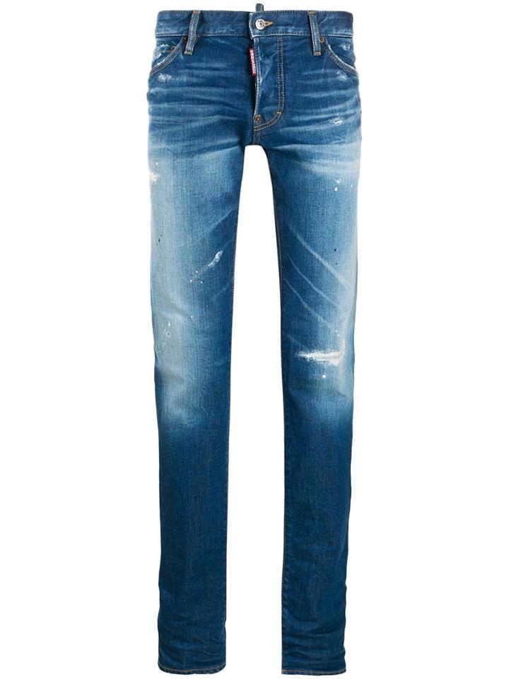 Dsquared2 Distressed Stonewashed Jeans - Blue