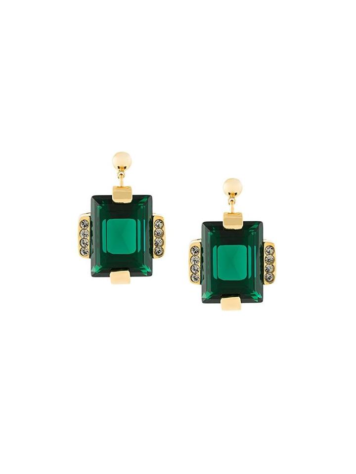 Marni Strass Earrings, Women's, Green