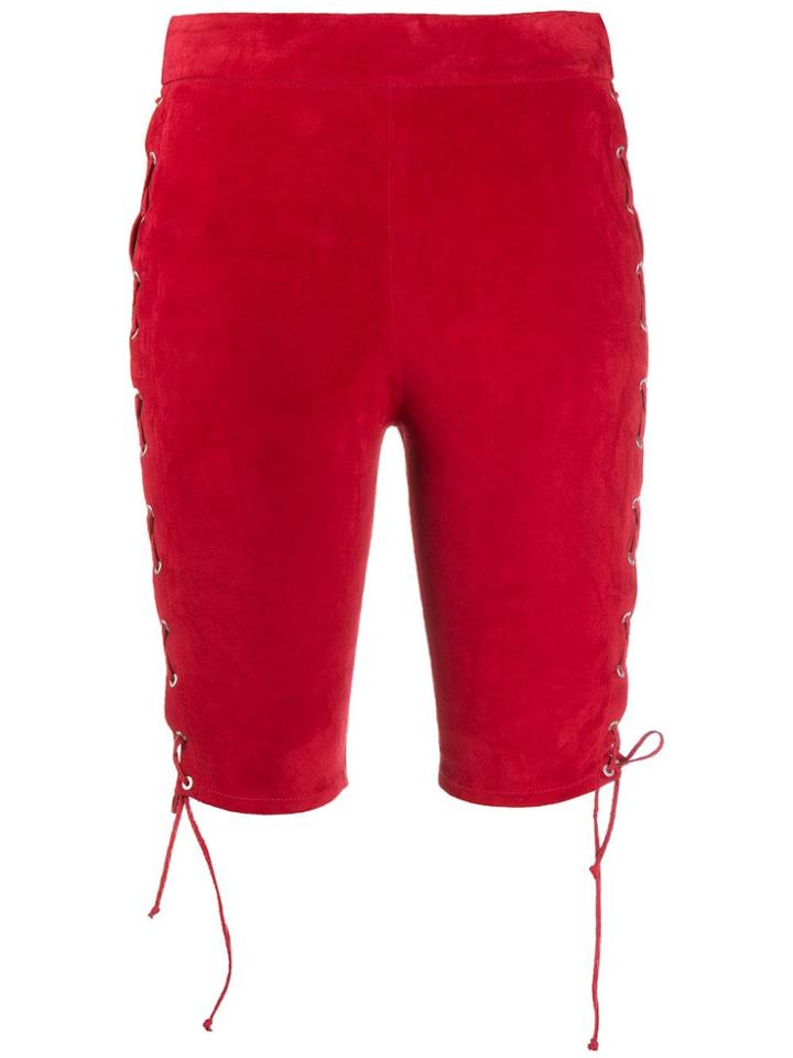 Unravel Project Slim-fit Lace-up Shorts - Red
