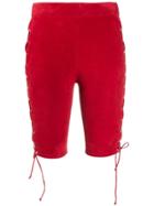 Unravel Project Slim-fit Lace-up Shorts - Red
