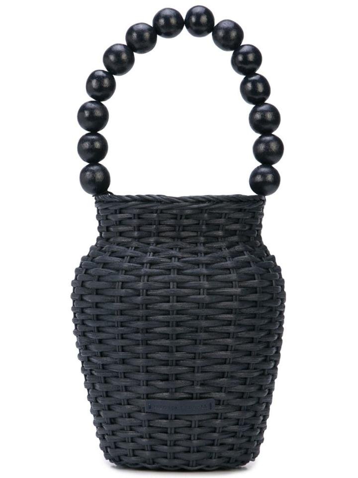 Loeffler Randall Louise Wicker Bucket Bag - Black