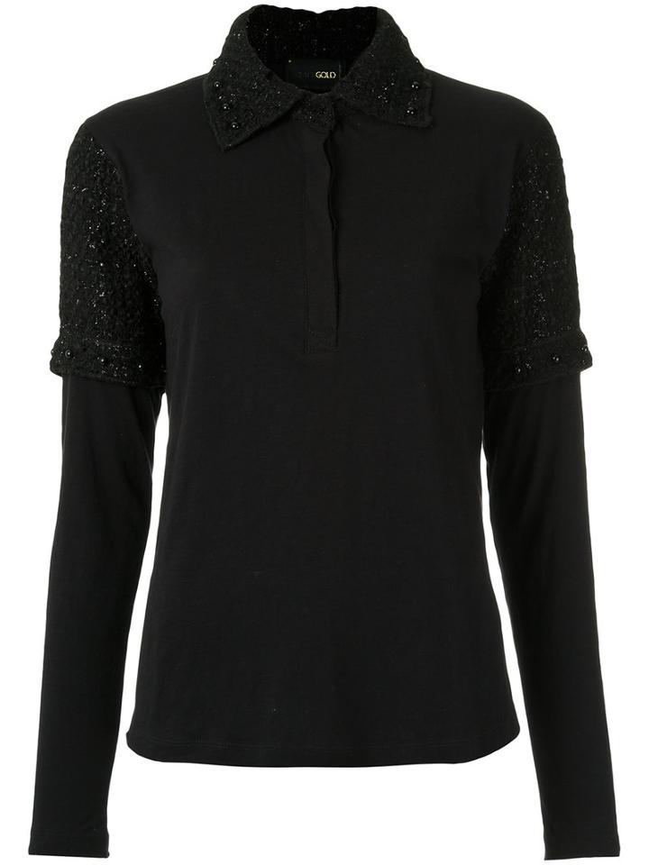 Andrea Bogosian - Knit Inserts Shirt - Women - Cotton - G, Black, Cotton