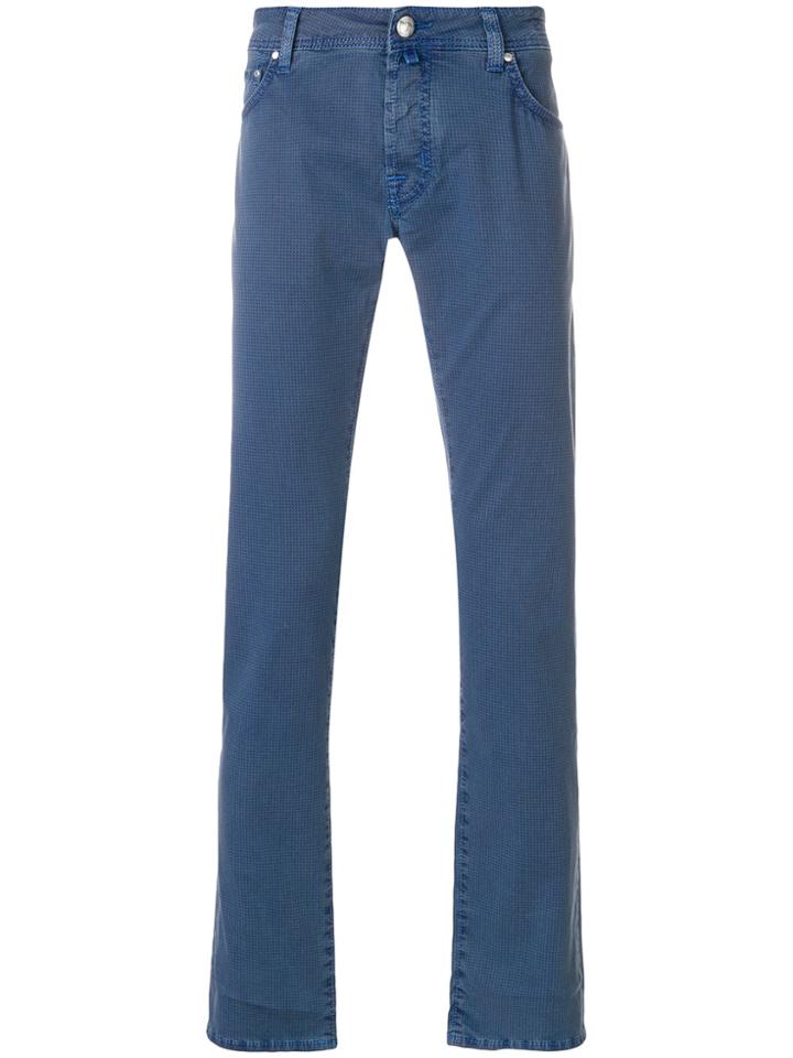 Jacob Cohen Printed Slim Fit Trousers - Blue