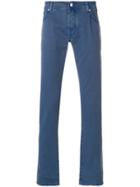 Jacob Cohen Printed Slim Fit Trousers - Blue