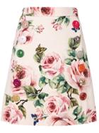 Dolce & Gabbana Rose Print A-line Skirt - Pink & Purple