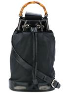 Gucci Pre-owned Drawstring Bamboo Tote - Black
