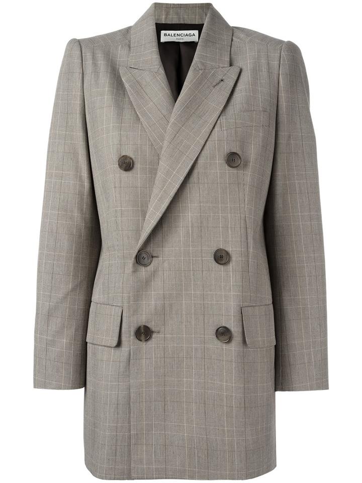 Balenciaga - Double Breasted Blazer - Women - Cotton/cupro - 38, Women's, Nude/neutrals, Cotton/cupro