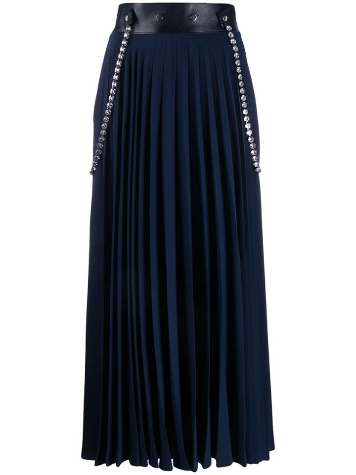 Christopher Kane Crystal Pleated Skirt - Blue