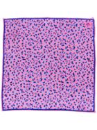 Canali Geometric Pattern Pocket Square, Men's, Pink/purple, Silk