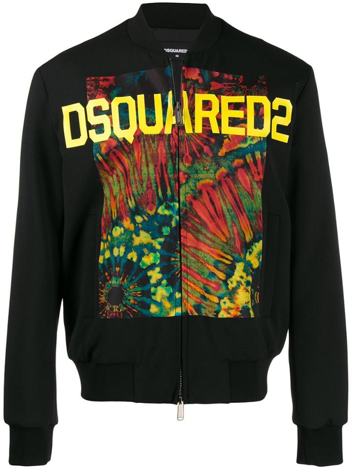 Dsquared2 Tie Dye Bomber Jacket - Black