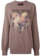 Vivienne Westwood Anglomania Heart Print Sweatshirt, Women's, Size: Large, Brown, Cotton