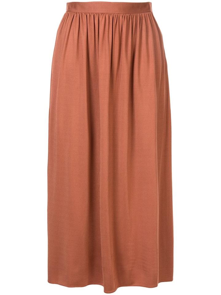 The Row Tina Gathered Waist Skirt - Brown