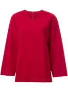 G.v.g.v. 'suedetee' V-neck Pullover, Women's, Size: 34, Red, Artificial Leather