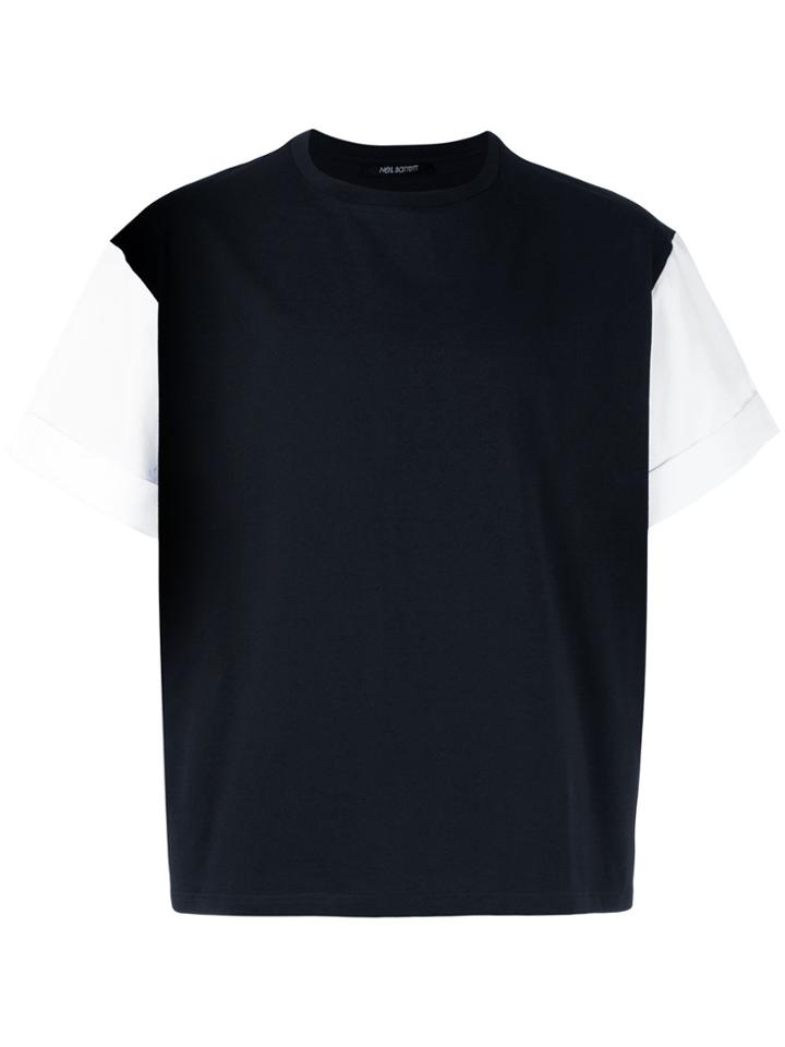 Neil Barrett Contrast Sleeve T-shirt - Blue