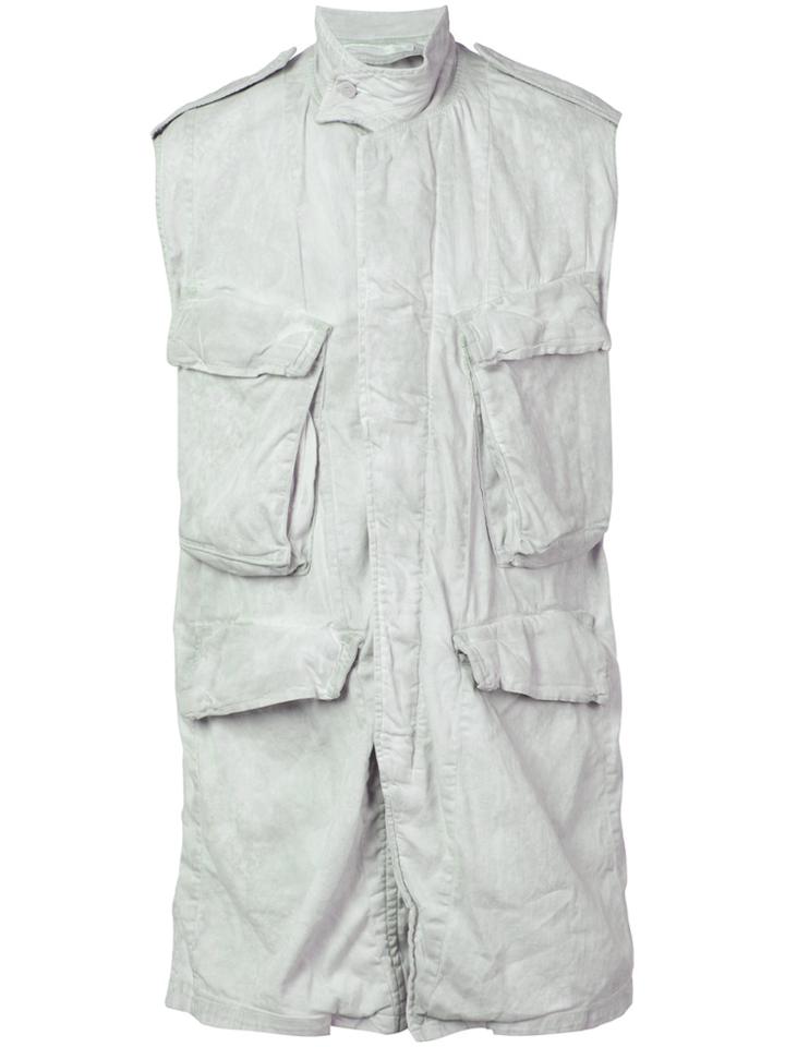 Julius Sleeveless Military Jacket - Grey