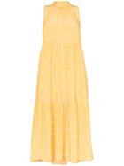 Asceno Polka-dot Tiered Dress - Yellow