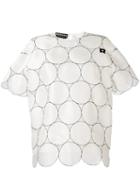 Rochas - Circles Motif Scalloped Blouse - Women - Silk - 40, Nude/neutrals, Silk