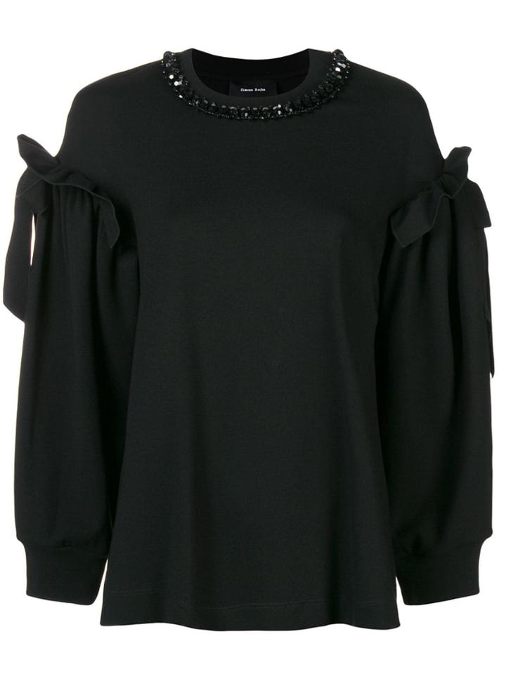 Simone Rocha Round Neck Sweatshirt - Black