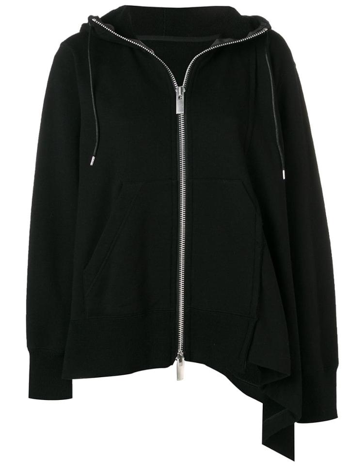 Sacai Asymmetric Zip Front Hoodie - Black