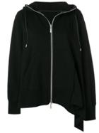 Sacai Asymmetric Zip Front Hoodie - Black