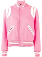 Saint Laurent Teddy Jacket, Women's, Size: 42, Pink/purple, Wool/polyamide/lamb Skin/cotton