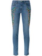 Sandrine Rose Embroidered Skinny Jeans, Women's, Size: 28, Blue, Cotton