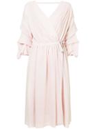 Aula V-neck Wrap Dress - Pink & Purple