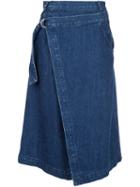 Sea Denim Wrap Skirt, Women's, Size: 10, Blue, Cotton/lyocell