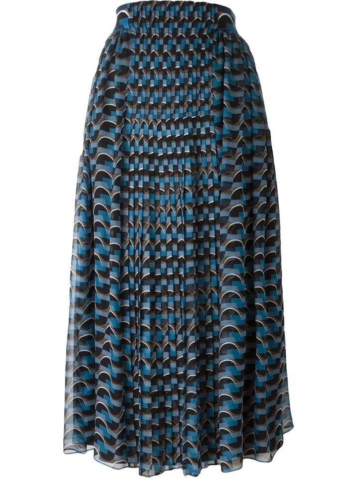 Fendi Geometric Print Skirt