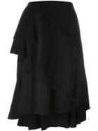 Lanvin Asymmetric Skirt, Women's, Size: 40, Black, Viscose/acetate/silk